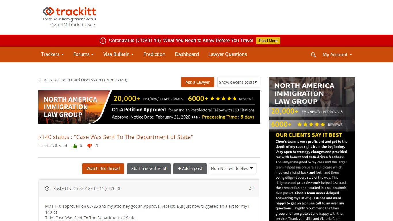 i-140 status : "Case Was Sent To The Department of State" - Trackitt